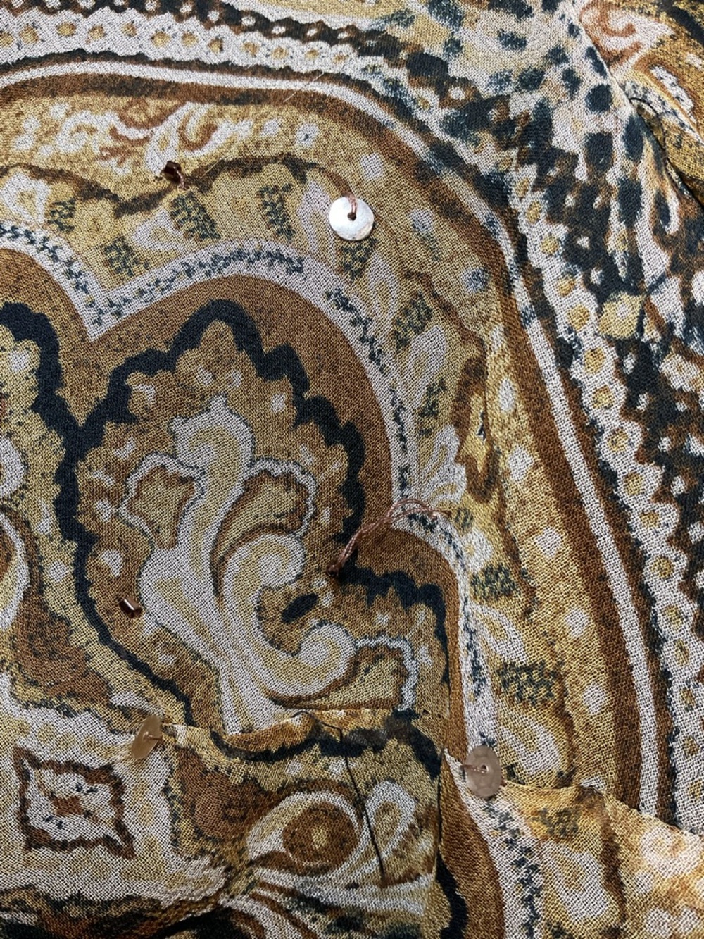 Robbie Bee 100% Silk Blouse Size 14 Paisley Leopard Print Luxury Short Sleeve - Picture 9 of 10